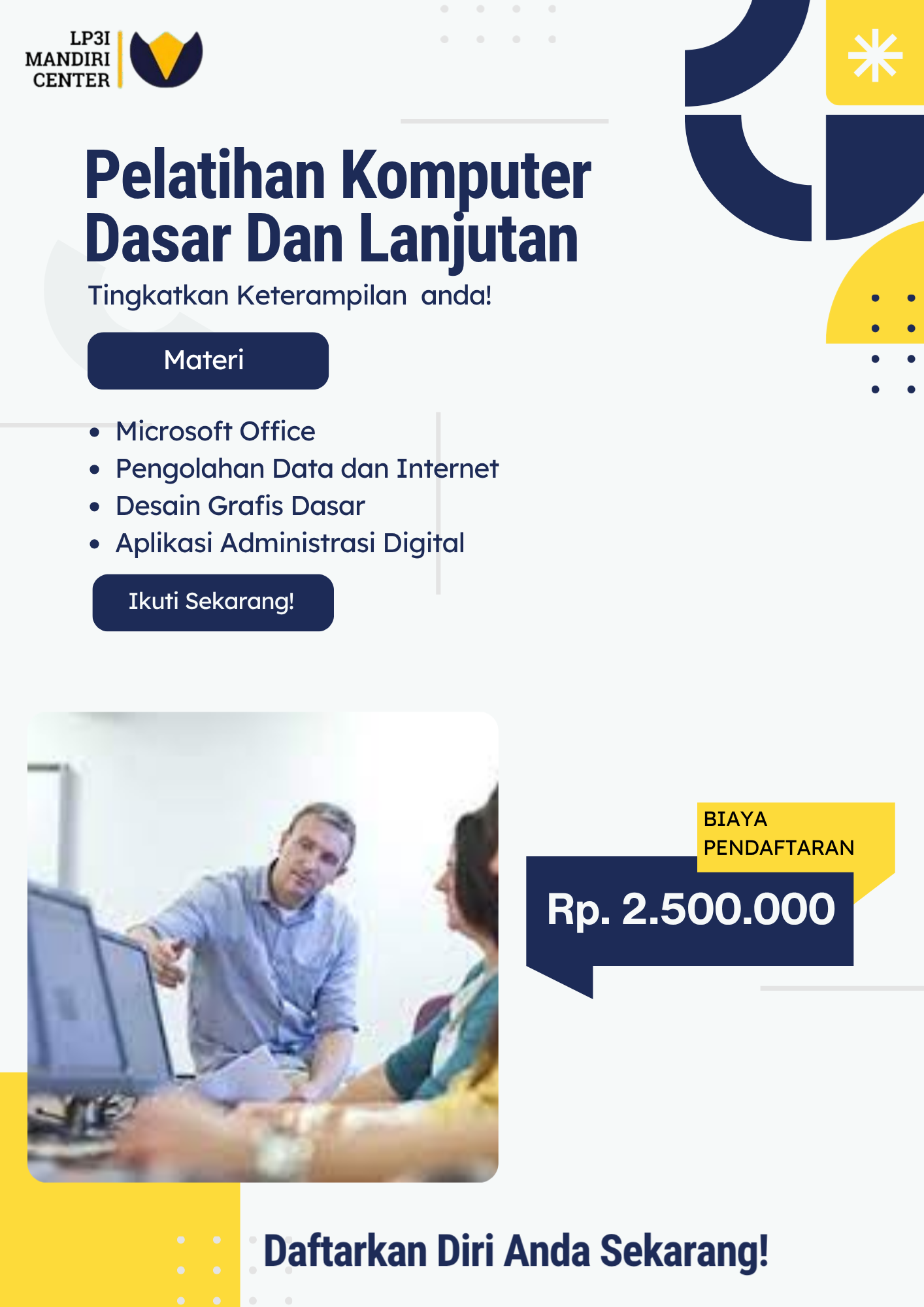 Poster Pelatihan Komputer Dasar dan Lanjutan